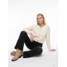 Tiffosi cardigan bianco con bottoni dorati da ragazza e donna. 10067407 Nodos g 110  panna Star White
