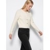 Tiffosi cardigan bianco con bottoni dorati da ragazza e donna. 10067407 Nodos g 110  panna Star White