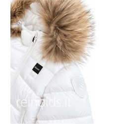 Blauer giubbotto unisex neonato e neonata amory in nylon bianco imbottito con cappuccio e pellicciaBIANCO OTTICO 26WBBXC02302 00