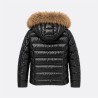 Blauer GIUBBINO CORTO IMBOTTITO OVATTA CON PELLICCIA VERA SUL CAPPUCCIO IVORY JUNIOR NERO interno BEIGE 301 26WBLGC02293 006648 