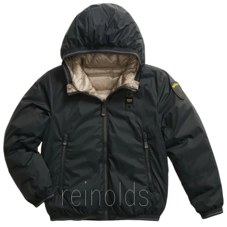 Blauer GIUBBINO CORTO REVERSIBILE DONALD JUNIOR NERO int. FANGO 26WBLKC06278 007110 g 999FA