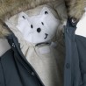 Chicco Giubbotto grigio verde imbottito con cappuccio, realizzato in tessuto tecnico impermeabile effetto leggermente stropiccia