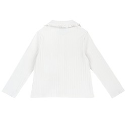 Chicco Camicia bianca manica lunga in costina operata di cotone elasticizzato bambina 09102289000000 030 g