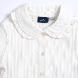 Chicco Camicia bianca manica lunga in costina operata di cotone elasticizzato bambina 09102289000000 030 g