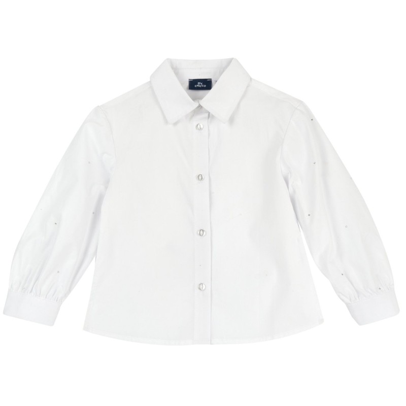Chicco Camicia bianca manica lunga in popeline bambina 09102903000000 033 g