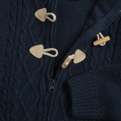 Chicco Cardigan blu con alamari in maglia misto lana bambino 09102347000000 088 g