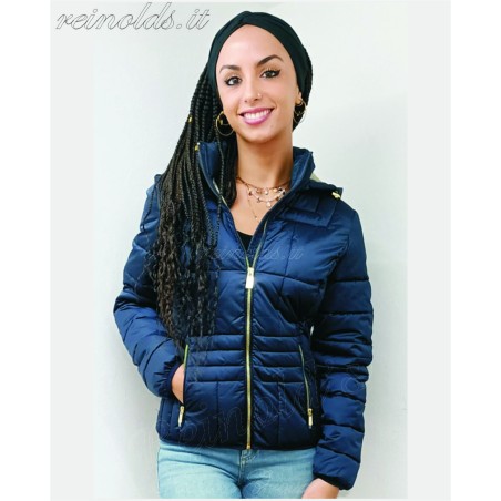 YES ZEE J007M800  GIUBBINO DONNA TRAPUNTATO CON CAPPUCCIO