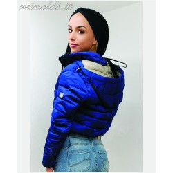 GIUBBINO DONNA CORTO, TRAPUNTATO CON CAPPUCCIO  YES ZEE J054 M800 blu cina 0720