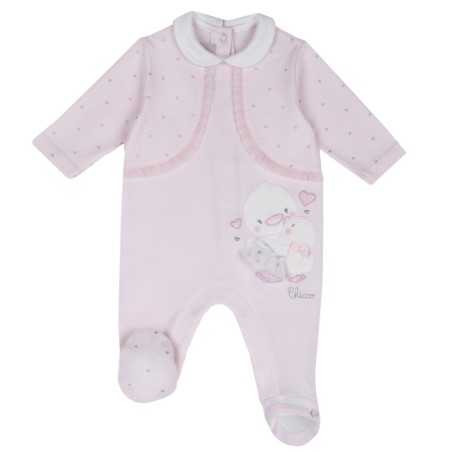 TUTINA DI COTONE CON INSERTI IN TULLE - COTONE SOSTENIBILE APERTA ENTROGAMBA Corredino Chicco 09002331000000