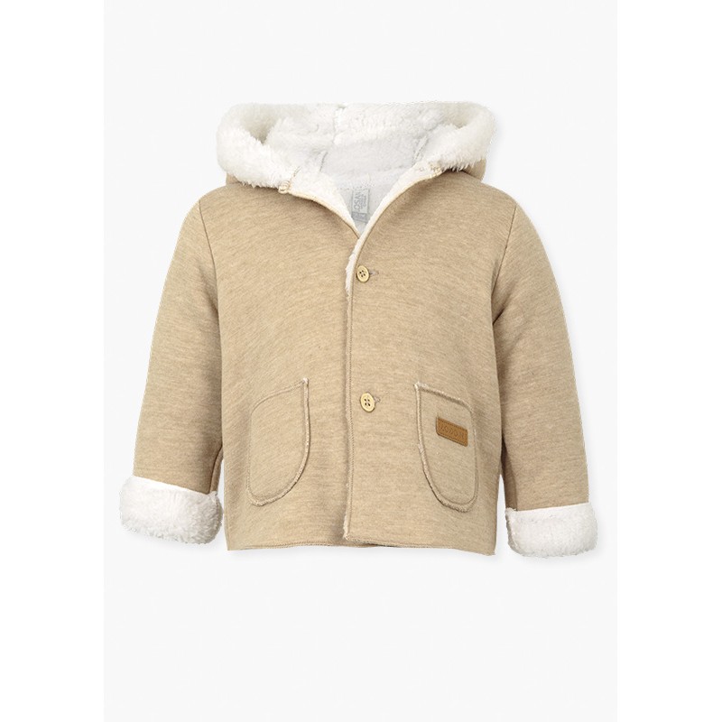 Giacca con cappuccio - Corredino. - 22V-2001AL - Beige melange