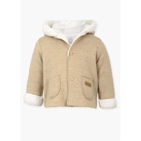 Giacca con cappuccio - Corredino. - 22V-2001AL - Beige melange