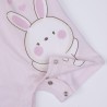 Pagliaccetto con manica corta in jersey di Cotone sostenibile con simpatica stampa con coniglietti e comoda apertura entrogamba 