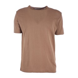 T-shirt girocollo in maglia di cotone 100% a maniche corte da uomo M716/DH00  TABACCO 0247 Yes Zee