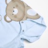 Pagliaccetto con manica corta Jersey di Cotone sostenibile Divertente stampa con orsetto Comoda apertura entrogamba e sul retro 