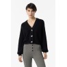 Cardigan da donna corto in maglia con bottoni grandi e maniche a palloncino 10051750 Trevo_1 000 a Tiffosi