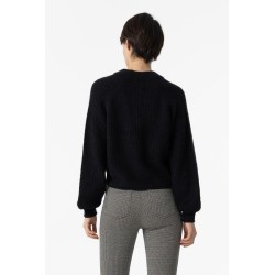 Cardigan da donna corto in maglia con bottoni grandi e maniche a palloncino 10051750 Trevo_1 000 a Tiffosi