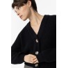 Cardigan da donna corto in maglia con bottoni grandi e maniche a palloncino 10051750 Trevo_1 000 a Tiffosi