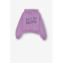 Felpa cropped con cappuccio...