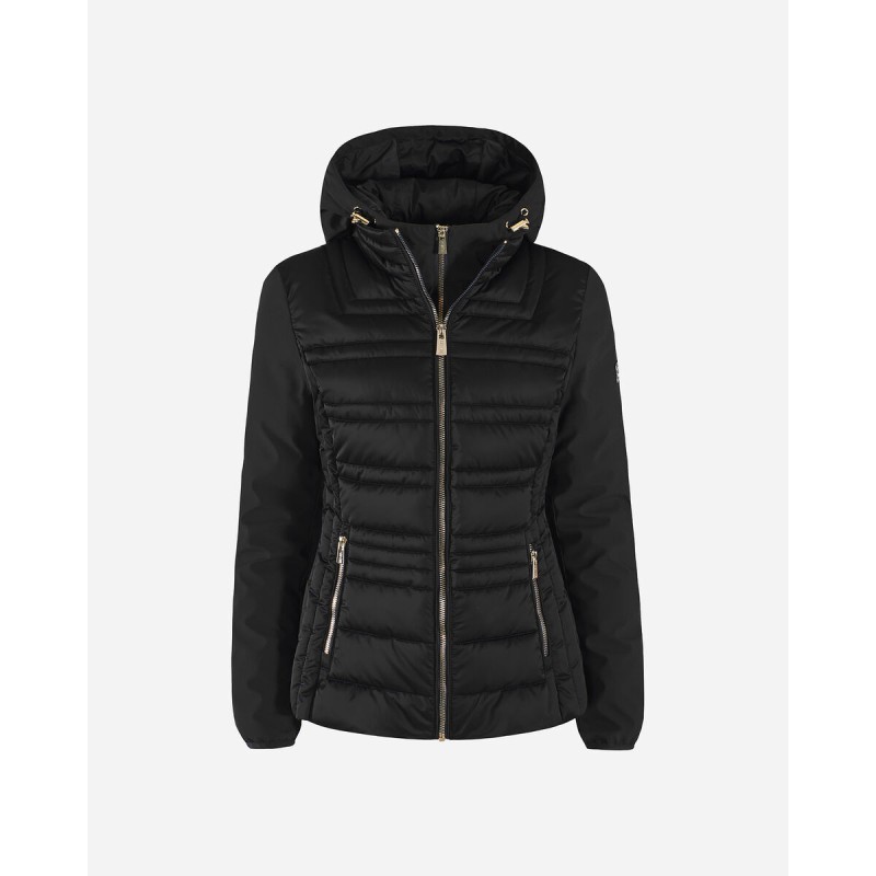 GIUBBINO DONNA TRAPUNTATO CON FINTO GILET       Yes Zee J045 M800  a 0801 NERO Tessuto: 100%PL                                  