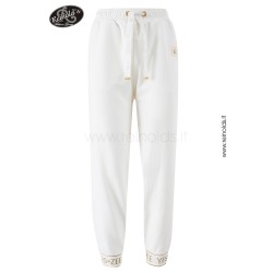PANTALONE DONNA IN FELPA  CON COULISSE Yes Zee P381 SN00  b 0107 GESSO Tessuto: 80%CO 20%PL