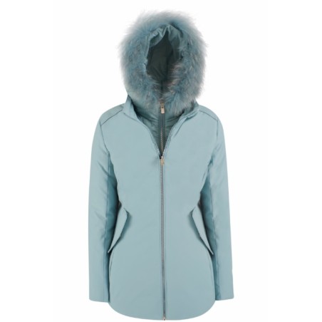 CAPPOTTO DONNA IN SOFTSHELL CON CAPPUCCIO O051 Q200 c VERDE ANTICO Yes Zee