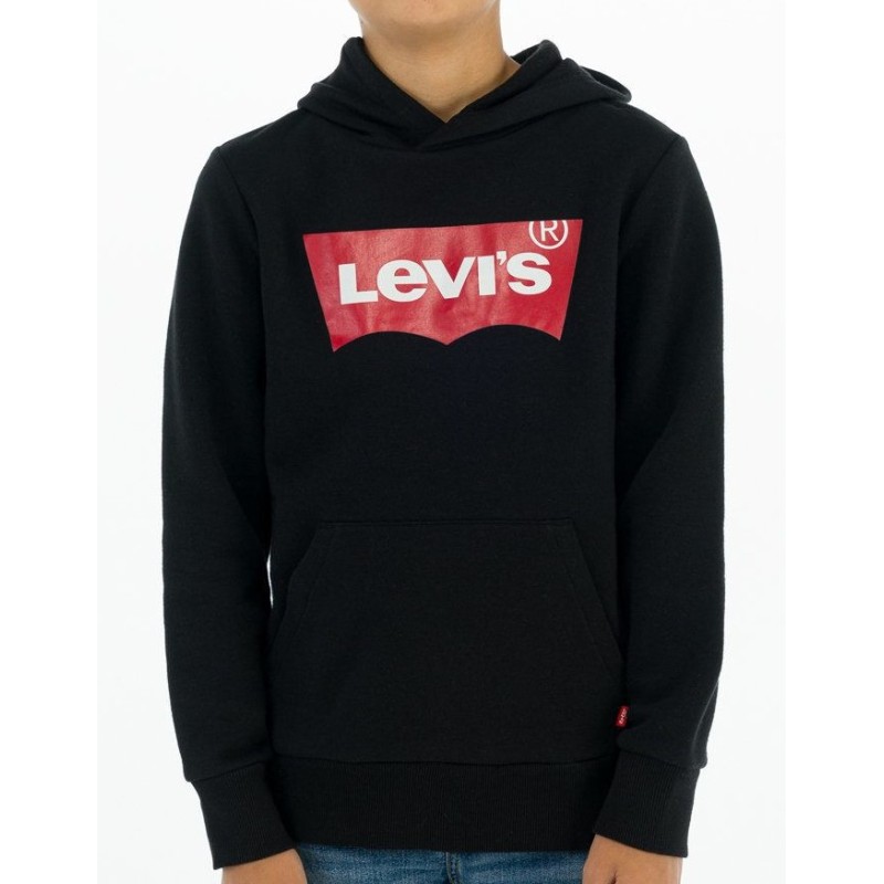 FELPA CHIUSA CON CAPPUCCIO BATWING SCREENPRINT da Bambino. 023 BLACK 8E8778 Levi's