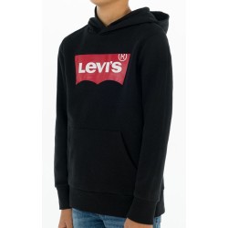 FELPA CHIUSA CON CAPPUCCIO BATWING SCREENPRINT da Bambino. 023 BLACK 8E8778 Levi's