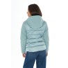 YES ZEE GIUBBINO DA DONNA TRAPUNTATO CON INSERTI IN SOFTSHELL, FINTO GILET E CAPPUCCIO STACCABILE J045 M800 c VERDE ANTICO