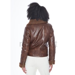 YES ZEE GIUBBINO DA DONNA IN ECOPELLE CON EFFETTO USED  J029  G400   c MARRONE Yes Zee