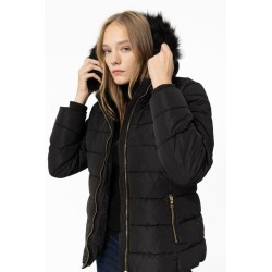 Giubbotto da donna con cappuccio e pelliccia ecologica 10056220 Feed_4 000