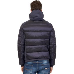 Yes Zee giubbino da uomo full zip trapuntato con cappuccio e inserti in soft shell J870 O100