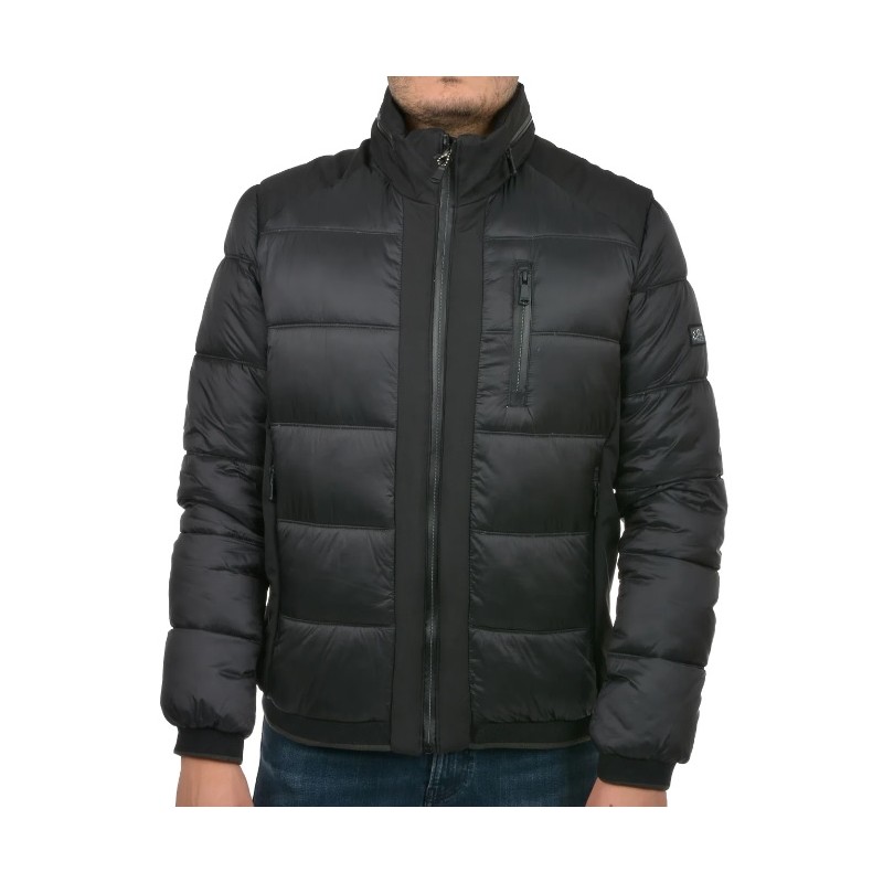 GIUBBINO UOMO TRAPUNTATO CON INSERTI SOFTSHELL YES ZEE J871/O100 nero 0801