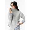 Maglione morbido con collo dolcevita da donna e ragazza Muffin_3C 060 Steel Gray