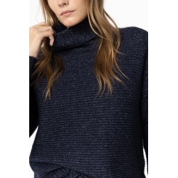Maglione morbido con collo dolcevita da donna e ragazza Muffin_3C 790 Dark Navy