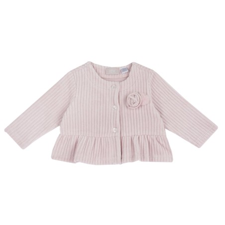 Cardigan da neonata girocollo in ciniglia rigata Chicco 09007771000000 c 011 ROSA
