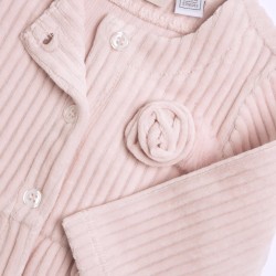 Cardigan da neonata girocollo in ciniglia rigata Chicco 09007771000000 c 011 ROSA