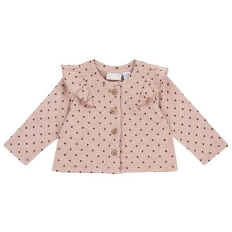 Cardigan da neonata girocollo in interlock Chicco 09007918000000 c 015 ROSA ANTICO