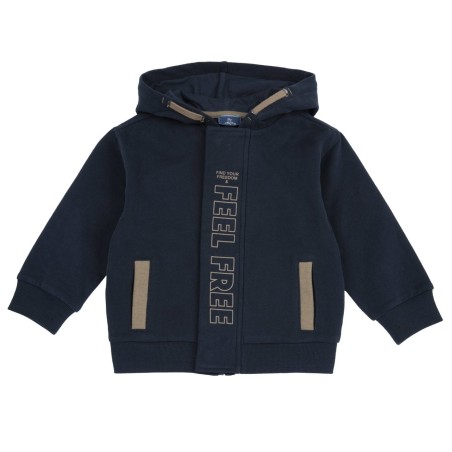 Cardigan da bambino in felpa di cotone garzata 09007738000000 c 088 BLU Chicco