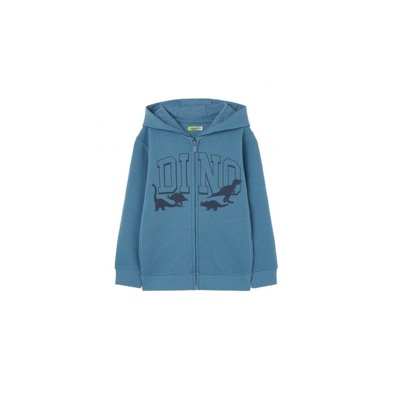 Giacca in felpa con cappuccio per bambini e ragazzi. Tessuto morbido LKBAP0201_24006 c BLU