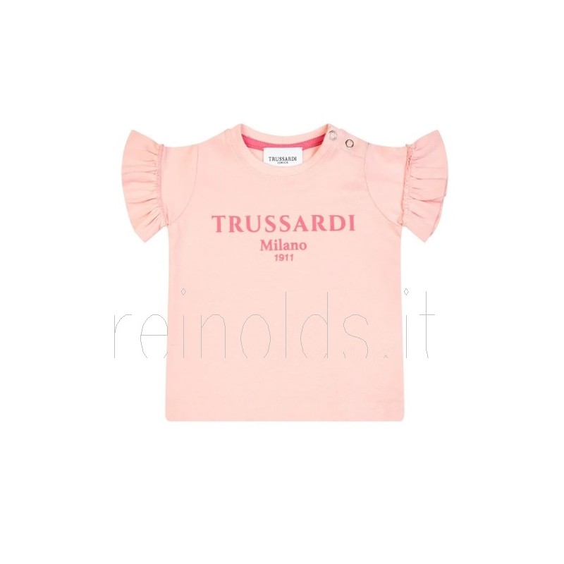 Trussardi t shirt da neonata con voile sulle spalle DELOSA TIP25001TS d ROSE BRIGHT