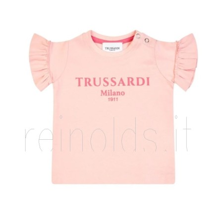 Trussardi t shirt da neonata con voile sulle spalle DELOSA TIP25001TS d ROSE BRIGHT