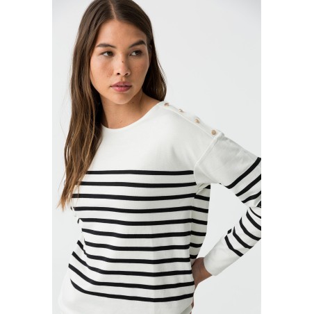 MAGLIA A MANICHE LUNGHE CON BOTTONI GIOIELLO da Donna 10058943 Venice_2 d 110