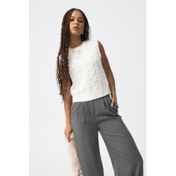 Gilet in maglia con lavorazione a trecce da Donna. 10061638 Euridice_1 104 e