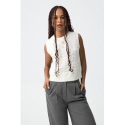Gilet in maglia con lavorazione a trecce da Donna. 10061638 Euridice_1 104 e