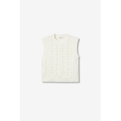 Gilet in maglia con lavorazione a trecce da Donna. 10061638 Euridice_1 104 e
