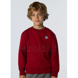 North Sails felpa girocollo con patch sul davanti da Ragazzo. CREWNECK  SWEATSHIRT W/LOGO 794477 0278 RED DAHLIA e