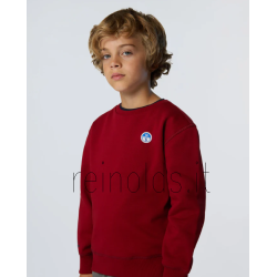North Sails felpa girocollo con patch sul davanti da Ragazzo. CREWNECK  SWEATSHIRT W/LOGO 794477 0278 RED DAHLIA e