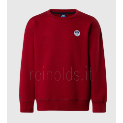 North Sails felpa girocollo con patch sul davanti da Ragazzo. CREWNECK  SWEATSHIRT W/LOGO 794477 0278 RED DAHLIA e