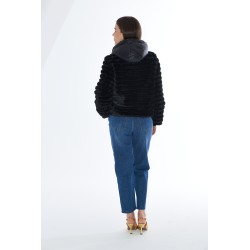 YES ZEE  GIUBBINO DONNA IN ECOPELLICCIA TIPO BOMBER REVERSIBILE Composizione: 100%PL J012 K200   0801 e NERO