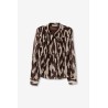 Camicia a fantasia e maniche lunghe da Donna. 10067284 Jordania g 290 Chocolate Brown